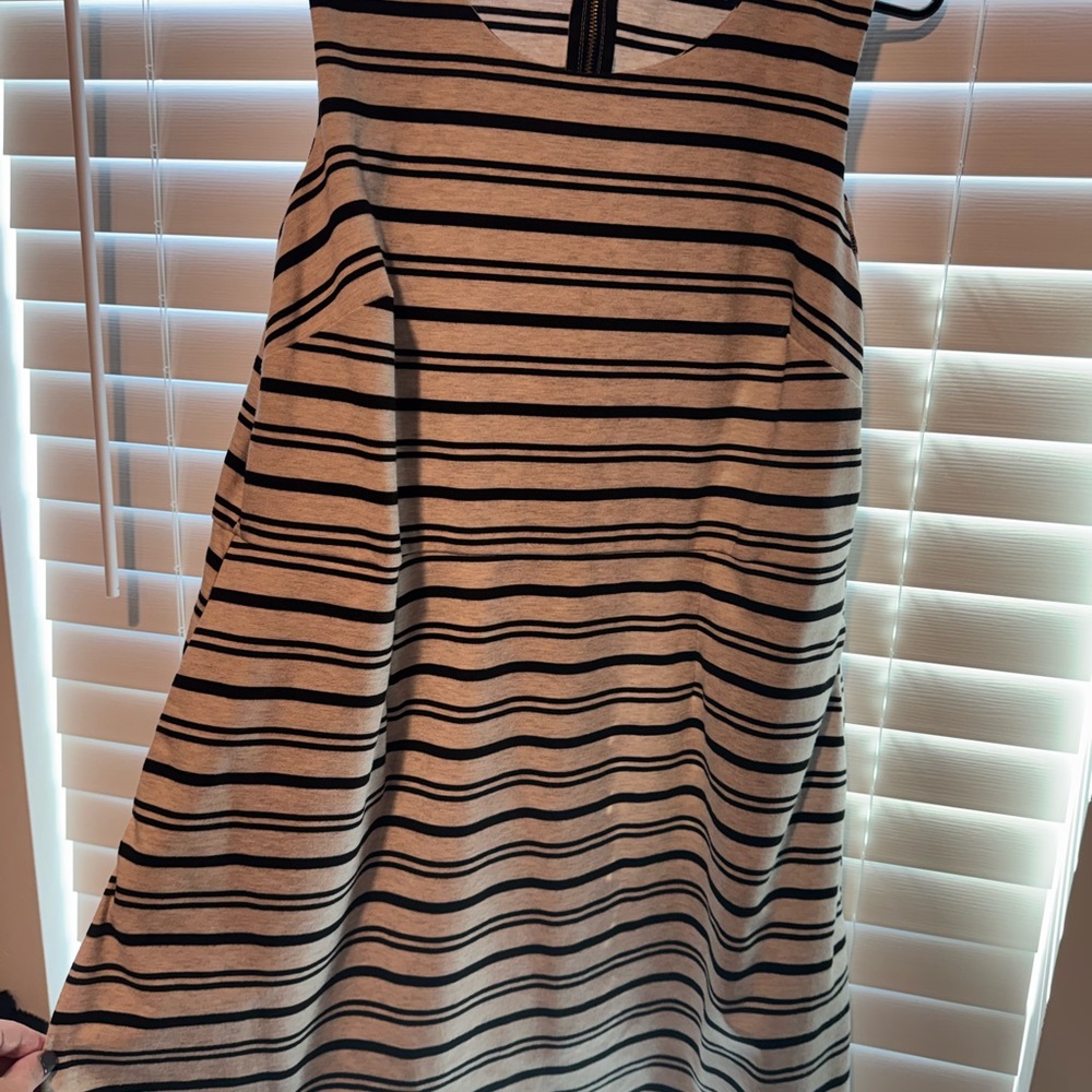 Maurices Black and Cream Striped Dress
